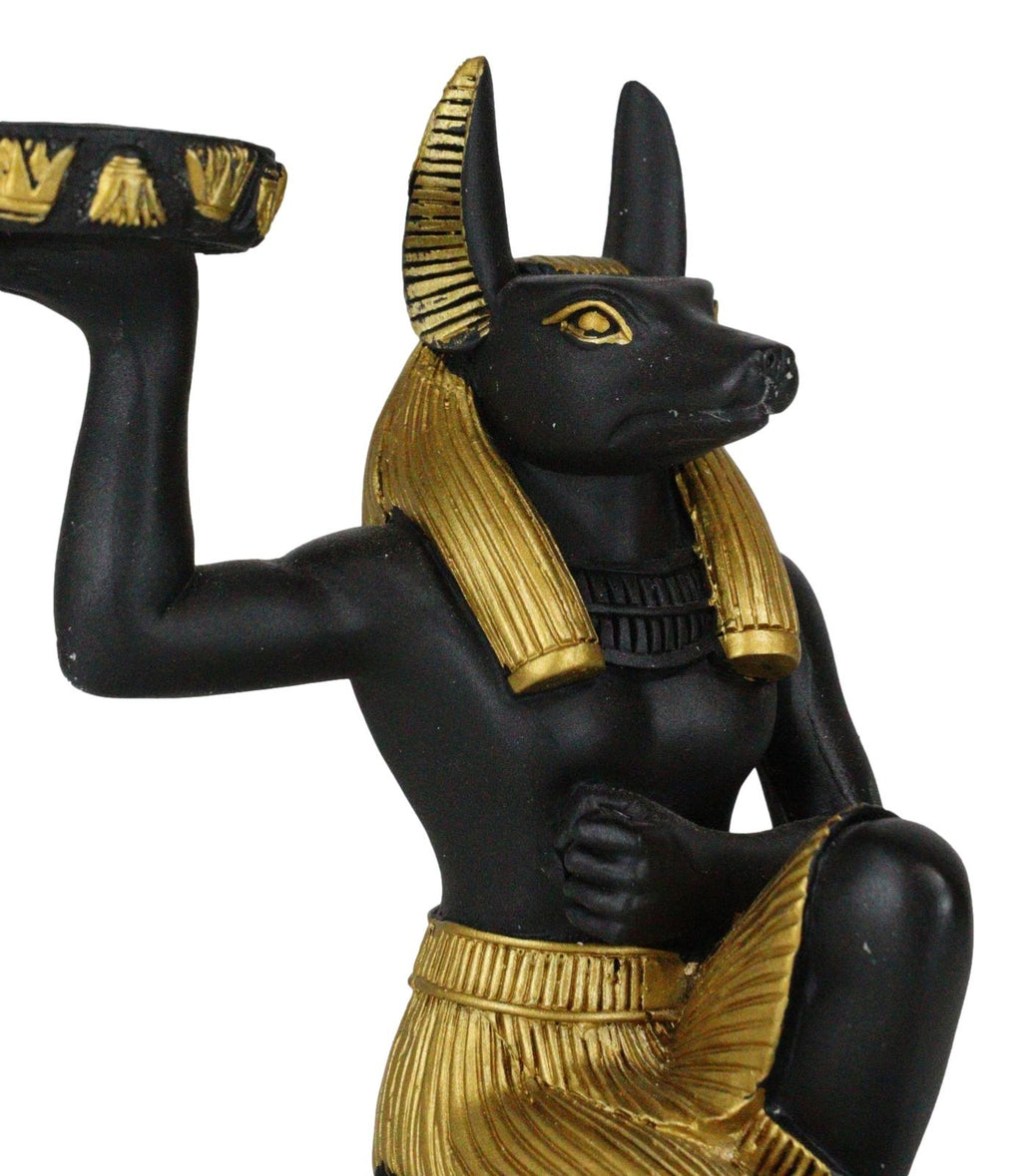Egyptian God of the Afterlife Mummification Anubis Tea Light Candle Holder Decor