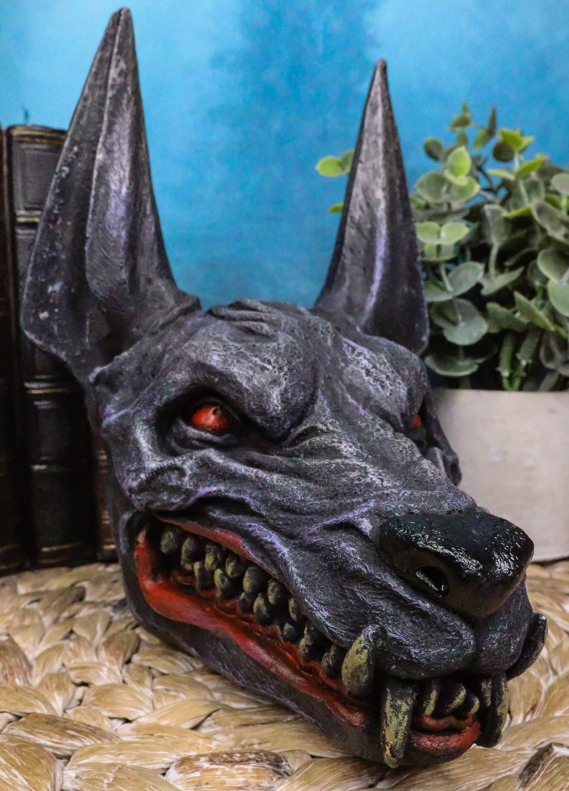Ancient Egyptian Underworld Macabre Zombie Jackal God Anubis Skull Head Figurine