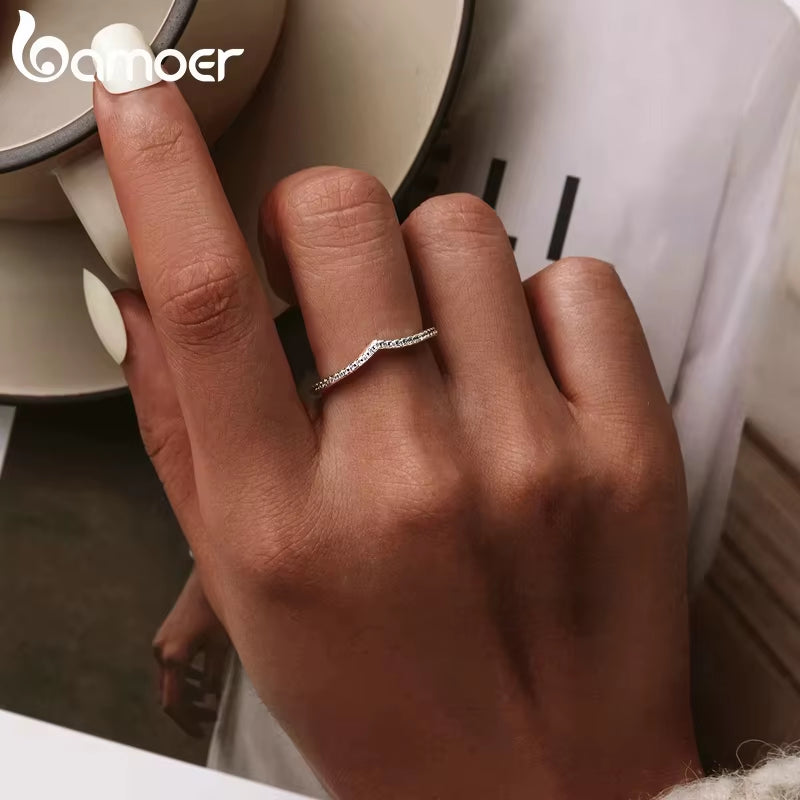 100% 925 Sterling Silver Water Droplet Clear CZ Finger Rings for Women Wedding Engagement Jewelry Girlfriend Gift PA7649