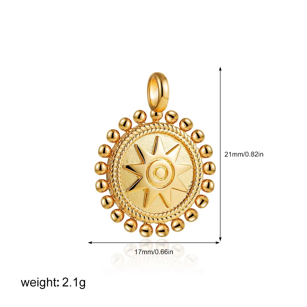 Exquisite Waterproof Moon Star Sun Evil Eyes Pendant for Women Charms Gold Color DIY Accessories Stainless Steel Jewelry