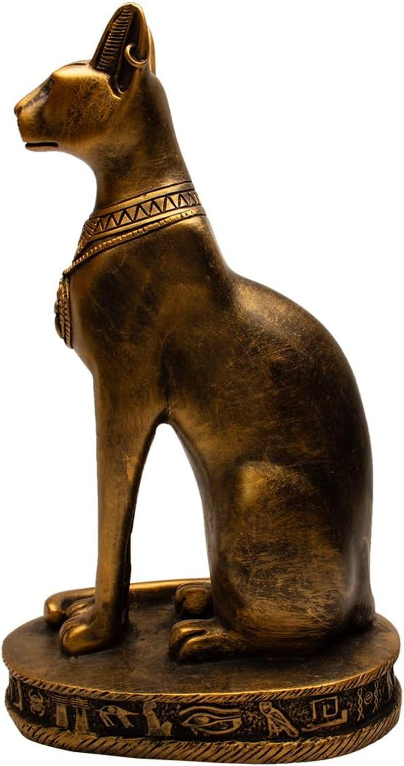Bastet Cat Goddess Statue - Bronze - 13" Tall - Made in Egypt