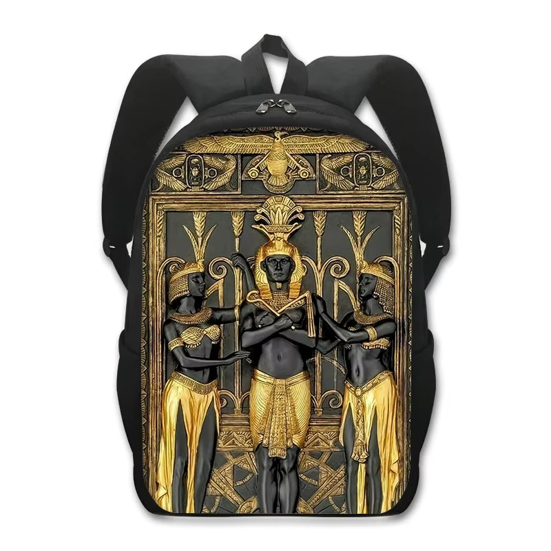 Egyptian Art Print Backpack for Teenager Boys Girls Children School Bags Egypt Pharaoh Anubis Canvas Book Bag Student Schoolbags