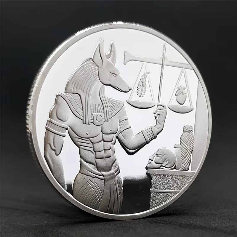 Ancient Egyptian Pharaoh Commemorative Coin Dog Head Anubis Commemorative Silver Coin Business Coin