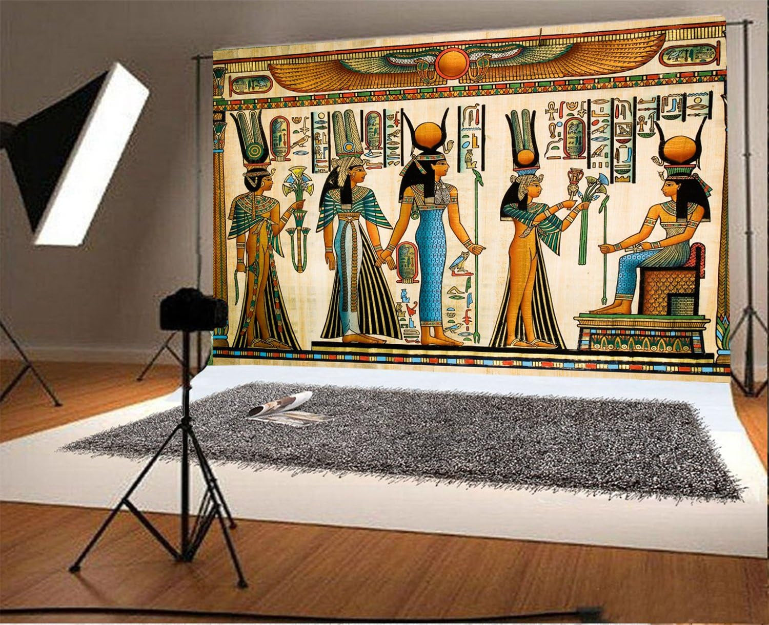 10X8Ft Greek Gods Backdrop for Photography Egyptian Decor Gods of Egypt Backdrops Ancient Egyptian Mythology Sphinx Egypt Parchment Hieroglyphic Photo Background Photoshoot Booth Studio Props